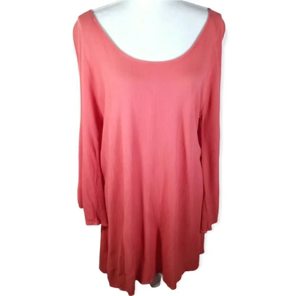 PINK/CORAL COLD SHOULDER TUNIC/DRESS SZ.S EUC